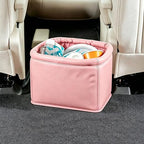 Leather Car Trash Can with Trash Bags, Luxury Car Organizer, Leakproof Garbage Can for Car Truck Interior Storage, Pink