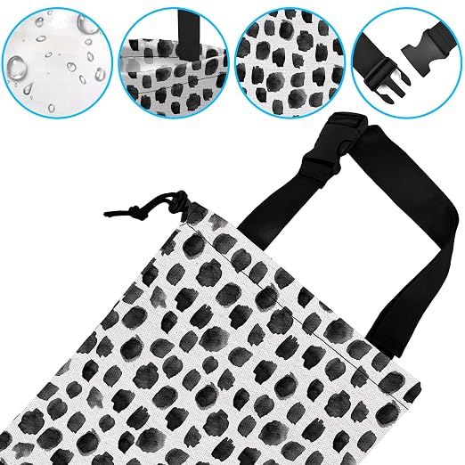 Car Trash Bag Hanging Black Dots Car Trash Can Waterproof Garbage Bag Hanging for Car Back Seat