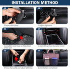 Car Seat Back Organizer - Large Capacity Storage for Purses, Handbags & Kids' Items - Black