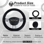 Elastic Stretch Steering Wheel Cover, Universal Interior Accessories Steering Wheel Cover for Women & Men, Breathable Microfiber Ice Silk, Anti-Slip, Odorless, Easy Carry(Black)