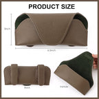 Magnetic Sunglass Holder for Car Visor, Leather Car Glasses Holder | Khaki Visor Accessories Eyeglasses Holder Glasses Storage Case
