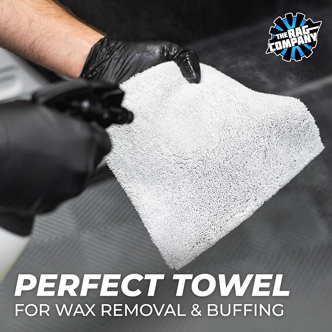 Creature Edgeless Auto Detailing Towels; Professional 70/30 Blend, Dual-Pile Plush Microfiber, Buffing & Polishing, 420gsm - 16in x 16in - Ice Grey - 10-Pack