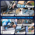 Handheld Car Vacuum Cleaner, 10000PA Vacuum Cleaner & Air Duster, 120W High Power Vacuum Portable Cordless, Hand Held Vacuum Rechargeable with Multi-Nozzles & LED Light for Home, Car, Office