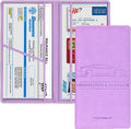 Car Registration and Insurance Card Holder, Vehicle License Document Glove Box Compartment Organizer, Interior Car Accessories for Women Men (Purple)