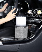 Upgraded Car Cup Holder Expander with Offset Base, Fit for YETI, Hydro Flask, Large Cup Holder Expander for Car Hold 18-40 oz Bottles and Mugs, Other Bottles in 3.4"-3.8"(Bling)