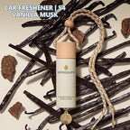 Car Air Freshener 2 Pack, Vanilla Musk Hanging Diffuser, 45+ Days Long Lasting Scent, Refillable Bottle, Odor Control for Auto Interior, Made in USA
