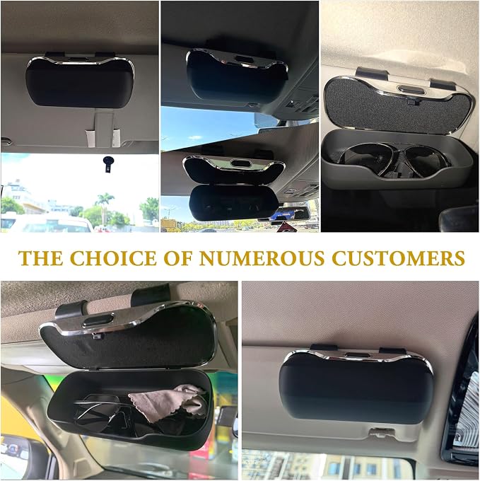 Sunglass Holder for Car Visor Clip, Car Visor Glasses Case, Vehicle Visor Accessories Organizer Box, Suitable for Truck, SUV and Sedan to Place Glasses (gray)