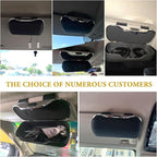 Sunglass Holder for Car Visor Clip, Car Visor Glasses Case, Vehicle Visor Accessories Organizer Box, Car Sunglass Holder Suitable for Truck, SUV and Sedan to Place Glasses (Beige)
