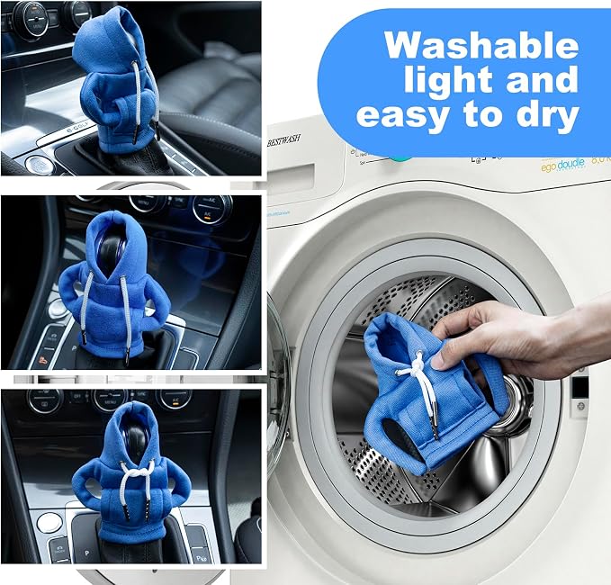 SLLAK Gear Shift Hoodie, Gear Shift Cover, Universal Car Shift Knob Hoodie, Mini Hoodie for Car Shifter, Automotive Interior Cute Gadgets, Car Accessories and Decorations