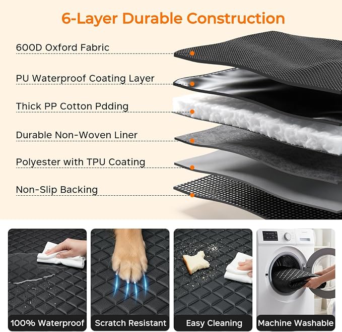Dog Car Seat Cover for Back Seat, Waterproof Car Seat Protector for Child Carseat & Pets, Nonslip Car Seat Covers for Large Sedans & Large SUVs