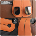 CHOSMOYI 2 Packs Car Seat Hooks, Leather Car Headrest Hook, Car Purse Hook Seat Back Hanger Storage Organizer, Car Hook for Purses and Bags(Burnt Orange)