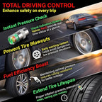 4Pcs 36 PSI Car Tire Pressure Monitor Valve Stem Caps, Easy to Read 3 Color Eye Alert Sensor Indicator for Pre-Drive Check Road Safety