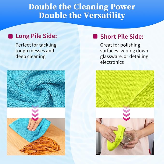 Shop Towels-400 Pack, Multi-Functional Shop Rags, 12 x 16 in Microfiber Cleaning Cloth, Highly Absorbent Cleaning Rags, Cleaning Towels for Car Kitchen Home Office