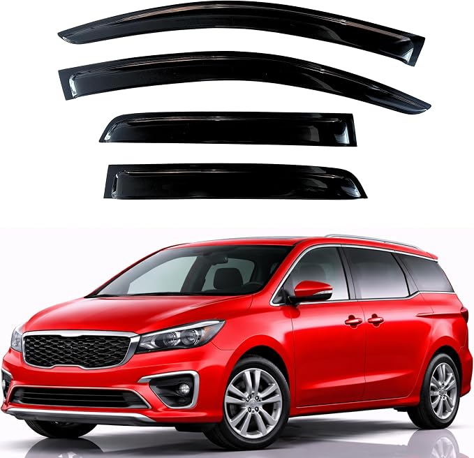 KPY Rain Guards Fit for 2015-2021 Kia Sedona, Out-Channel Window Visors Vent Wind Deflectors 4PC, Car Accessories for 15-21 Sedona