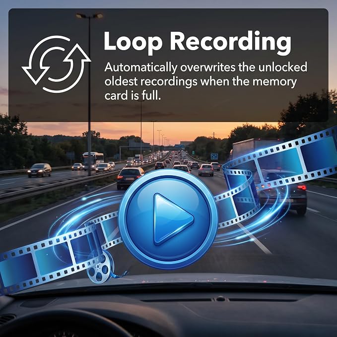 Rear View Mirror Camera, Mirror Dash Cam for Car 1080P Front & Rear Mirror Cameras 9.66 Inch HD IPS Full Touch Screen 64G Card Night Vision Motion Detection Loop Recording 24H Parking Monitor