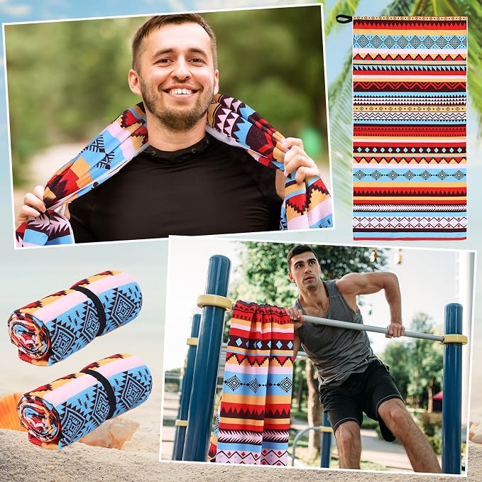 Car Seat Towel Covers Christmas Car Accessories Gifts Athletic Running Towel Performance Microfiber Post Workout Sweat Washable Cover Non Slip for Seat Outdoor Sport(Tribal)