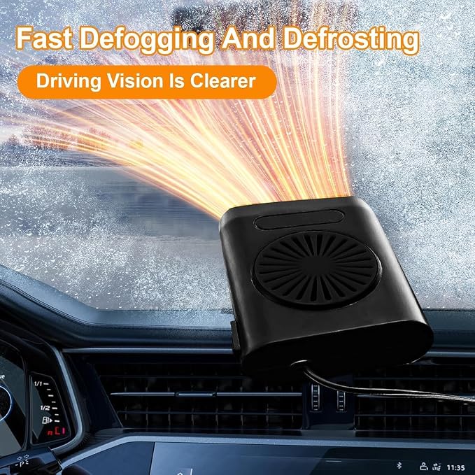 Car Heater,Portable Car Heater,12V Car Heater Defroster,Car Windshield Defogger,Heater for Car Defroster and Defogger,12v Car Heater That Plugs Into Cigarette Lighter (Black)
