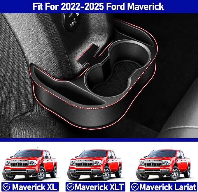 Rear Cup Holder for Ford Maverick 2025 2024 2023 2022,Upgraded Rear Dual Drink Holder Storage Organizer for Maverick Interior Accessories,Removable Back Seat Insert Expander Water Bottle Holder