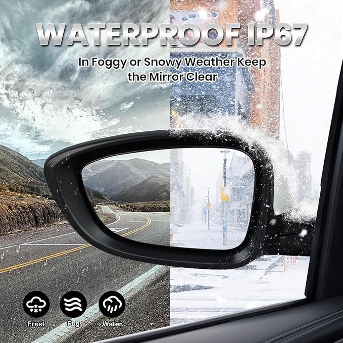 Left Driver Side Mirror Compatible with Honda Accord LX Sport 1.5T 2018-2025 Power Glass | Non-Heated | Paint to Match Repalces HO1320328 76258-TVA-A02 (3Pins-White)
