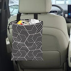 Car Trash Bag Hexagonal Geometric Car Garbage Bag Hanging Car Trash Can for Back Seat with Drawstring, Waterproof Garbage Bags for Car Accessories Vehicle Travelling Camping Outdoor
