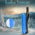 27" Aluminum Car Snow Scraper and Brush | Weaved Bristle Head with Metal Body Ice Scraper for Car Windshield | Tough Show Shovel with Ergonomic Foam Grip Winter Accessory