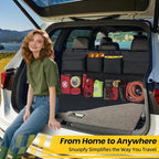Snuopfy, Backseat Hanging Organizer with 8 Large Storage Bag Super Capacity -Trunk Organizer for SUV,Truck,Van -Your Space Saving Expert - Black