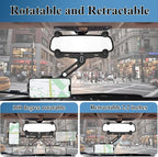 Car Phone Holder Mount, Rear View Mirror Phone Holder, Rotatable and Retractable Phone Holders for Your Car Compatible with iPhone Samsung All 4-7 Inch Cell Phones