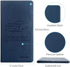 Premium Car Registration and Insurance Card Holder, Car Document Holder for Cards, Driver License & other Essential Documents (Deep Blue)