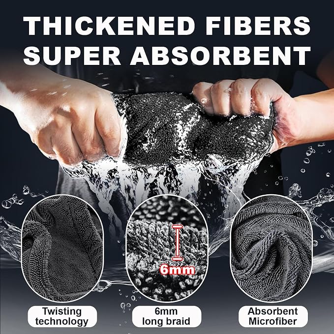 2-Pack Car Drying Towel (28" x 36"),1500 GSM Double Sided Microfiber Towels | Super Absorbent ；Streak-Free, No Water Spots；Easy to clean and maintain；Suitable for Car, truck, SUV，bathroom，etc