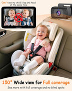 Baby Car Camera 7.2-Inch Monitor: 1080P HD Rear Facing Infant Backseat Camera with Night Vision 360° Rotation Wide Angle USB Plug & Play Anti-Glare Screen for Safe Driving F25