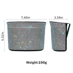 Car Trash Can, Hanging Trash Bin, Leakproof Garbage Organizer, Bling Vehicle Waste Basket, Mini Dustbin Container with Clip for Car, Office, Kitchen, Bedroom, Home and More, Multicolor