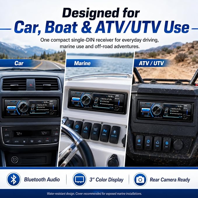 KD-X560BT - Digital Media Car & Marine Bluetooth Receiver iPhone/Android/USB/AUX Car Stereo with Rear Camera Input