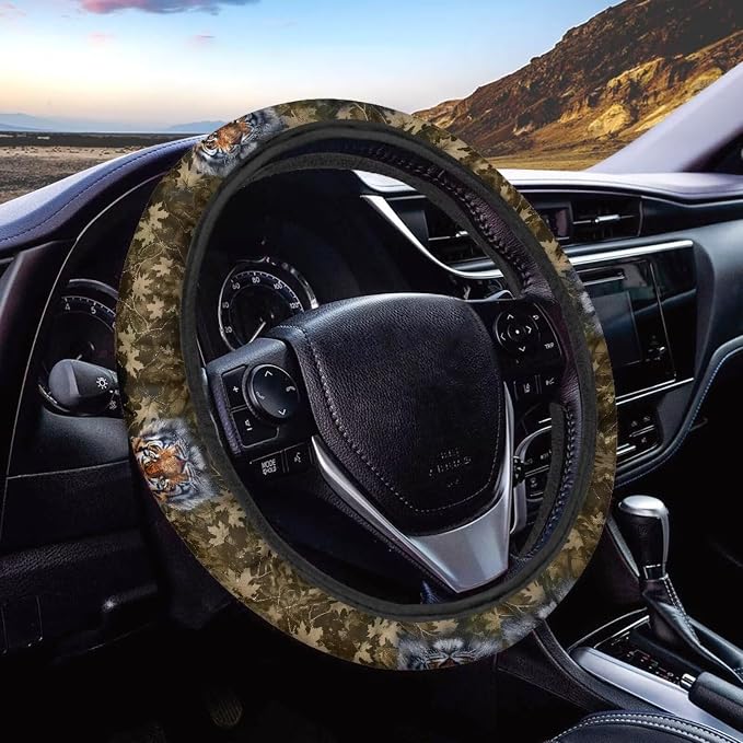 Car Steering Wheel Covers 14-15" inch Universal Fit Protection | Tiger Branch Automotive Steering Wheel Cushion, Soft Anti-slip Universal Car Interior Accessories, Easy Install