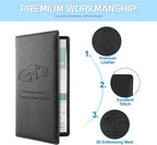 2Pack Car Registration and Insurance Holder,Car Document Holder for Cards License with Magnetic Shut,Vehicle Glove Box Car Organizer for Documents, Cards, License(Embossed leather Black)