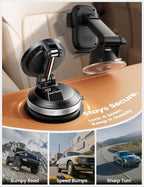 15W for MagSafe Car Mount Charger - [70 LBS Strongest Suction] Magnetic Wireless Car Charger, Suction Cup Phone Mount, Vacuum Magnetic Phone Holder Car Mount for iPhone 17 Pro Max 16 Silver