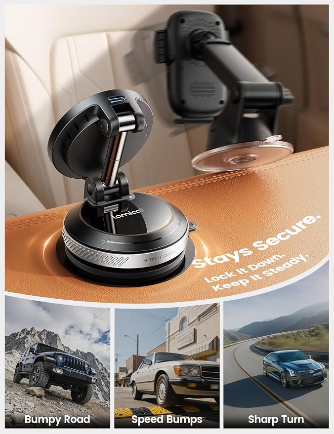 15W for MagSafe Car Mount Charger - [70 LBS Strongest Suction] Magnetic Wireless Car Charger, Suction Cup Phone Mount, Vacuum Magnetic Phone Holder Car Mount for iPhone 17 Pro Max 16 Silver