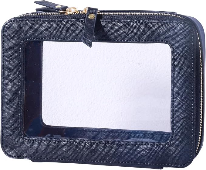 Toiletry bag waterproof cosmetic organizer with handle lagre opening for travelling car organizers(Black)