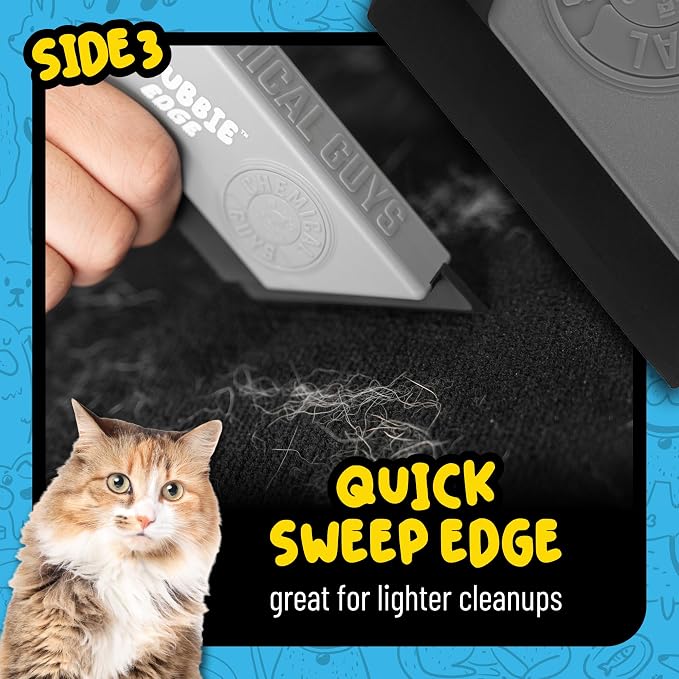 Grubbie Edge Pet Hair Removal Tool – Reusable Pet Hair & Lint Remover for Car Interiors, Upholstery, Carpets, Seats, and Home Furniture – Removes Embedded Hair & Fur Fast