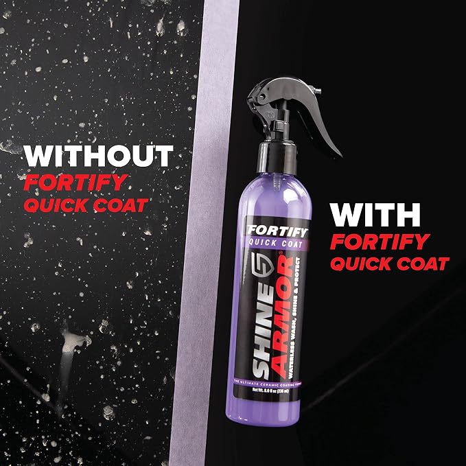 Fortify Quick Coat - 8oz Ceramic Waterless Detailer Spray | 3-in-1 Wash, Wax & Nano-Ceramic Coating | Mirror Shine, Zero Streaks, No Dust Residue | 6-12 Month Protection | Made in USA | Spray On, Wipe Off. Ceramic Protection That Lasts 6 to...