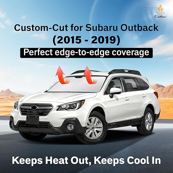 Windshield Sunshade Compatible for Subaru Outback 2015-2017 2018 2019, Sun Visor for Front Windshield & Window Sun Shade Cover, UV Heat Blocker & Protector, Car Accessories