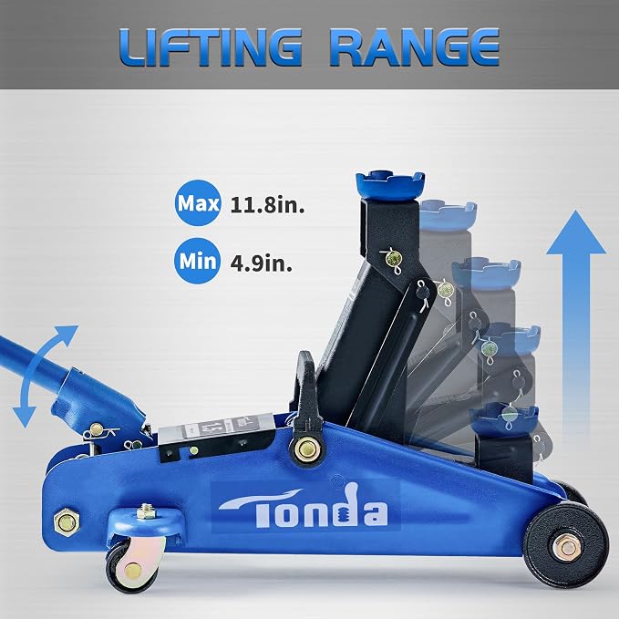 Floor Jack, Hydraulic Portable Car Lift Jack, 1.5 Ton (3,000 lb) Capacity (Blue)