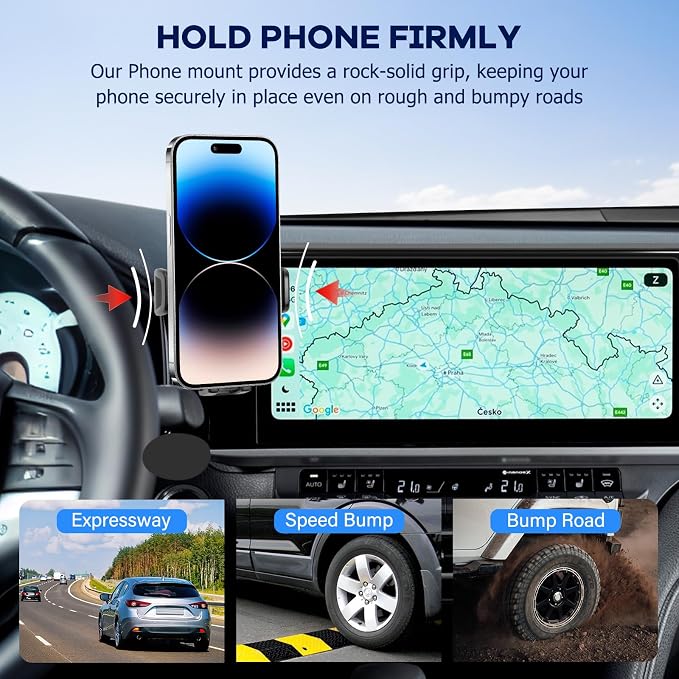 Car Phone Holder Fit for Toyota Camry 2025-2026 Accessories -Cell Phone Mount for Camry 12.3 inch Touchscreen Hands-Free 360° Rotation (NOT FIT 8 inch) Does Not Affect Air Vent