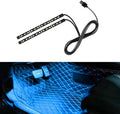 Car LED Strip Light, 24 LED 12V USB Port, Ice Blue | RGB Neon Auto Interior Atmosphere Lights, Under Dash Ambient Night Light, Universal Decorative Lamp Accessory for Car Truck