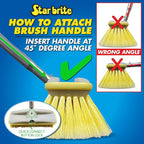 Premium Medium Wash 8" Brush Head W/Bumper - Dual Connections Fit Either Standard 3/4" Threaded Poles or Extend-A-Brush Handles (Medium) (Blue) (040162)