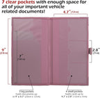 Registration and Insurance Card Holder - Car Organizer - Purple | Vehicle Glove Box Document Organizer, Auto Essential Paperwork Holder for Contact Information Cards, Interior Car Accessories