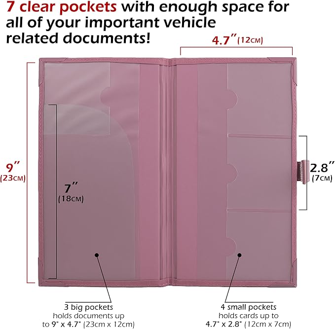 Registration and Insurance Card Holder - Car Organizer - Purple | Vehicle Glove Box Document Organizer, Auto Essential Paperwork Holder for Contact Information Cards, Interior Car Accessories