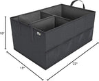 Trunk Organizer for Car, Car Organizer, 8 Mesh Pockets Trunk Organizer for SUV, Non-Slip Bottom, Storage Organizer for Sedans, Van, Jeep, Grocery, 2 Compartments, Black 22"x13"x11"