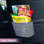 Car Trash Can, Hanging Trash Bin, Leakproof Garbage Organizer, Bling Vehicle Waste Basket, Mini Dustbin Container with Clip for Car, Office, Kitchen, Bedroom, Home and More, Multicolor