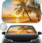 Car Windshield Sun Shade - Reflector Sunshade Offers Ultimate Protection for Car Interior, Cool Reflective Sun Blocker Fits Small Sedans, Mini SUVs