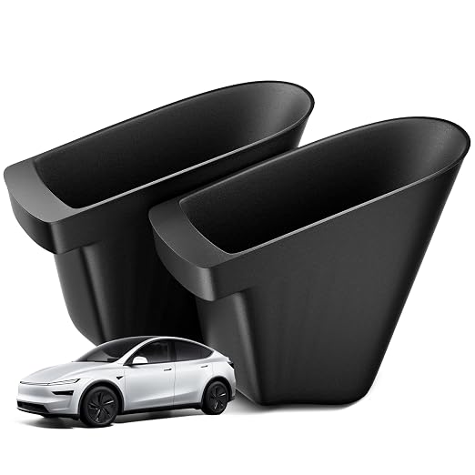for New Tesla Model Y Juniper 2026 Front Door Pocket Insert Trash Can, Model Y Accessories Side Door Storage Organizer 2PCS TPE